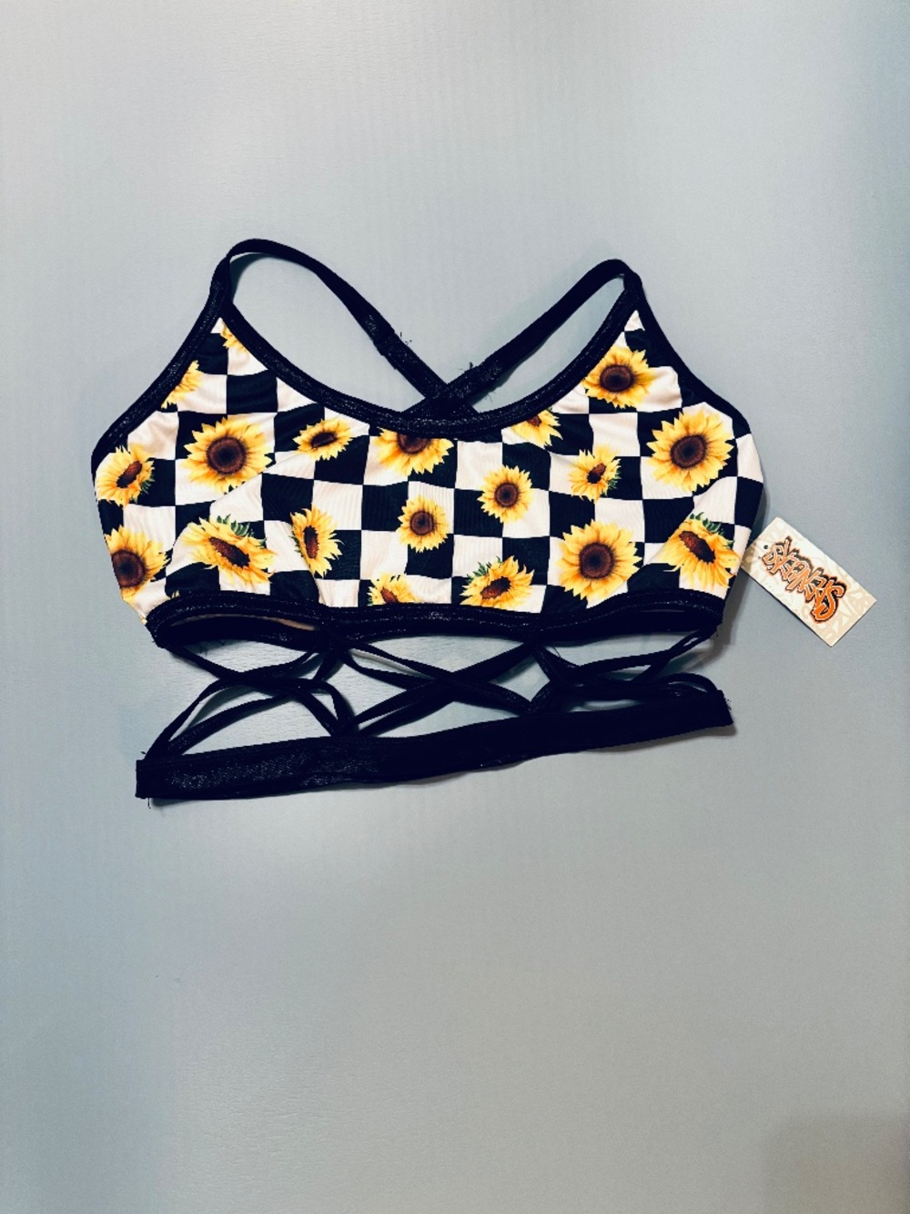 Spencer’s Checkered Bralette Sunflower M/L